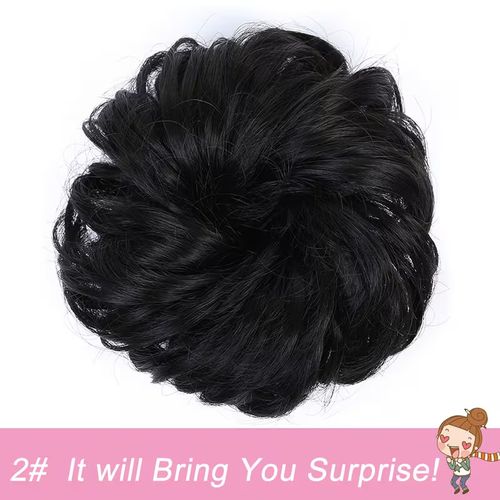 Women's Synthetic Hair Bun Extension — Matte-Finish, Voluminous Hairpiece with Elastic Tie