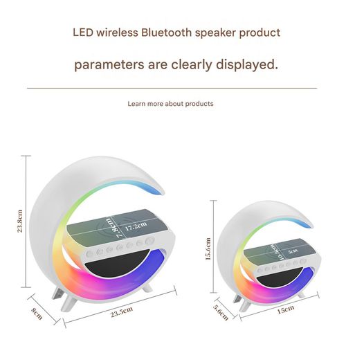 Multifunctional Ambient Desk Lamp with Wireless Charging, Bluetooth Speaker, Alarm Clock, and Night Light