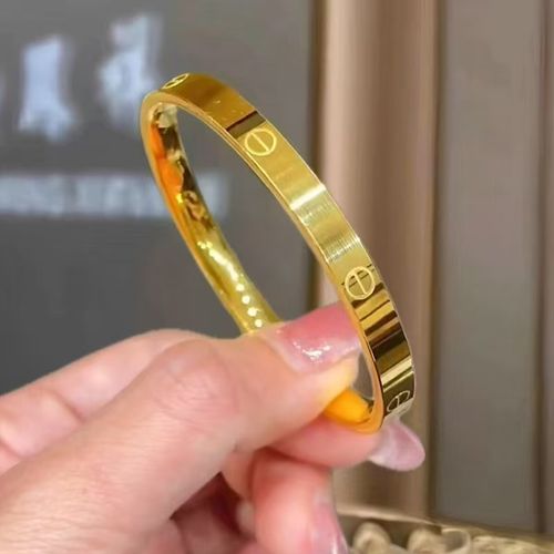 Premium Edition Stainless Steel Open Bangle for Women — Light Luxury, High-End, and Minimalist Style. Non-Fading Titanium Steel with Engraved Hallmark.