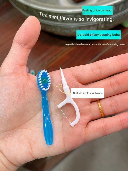 Daily Essentials: 3-in-1 Disposable Toothbrushes with Flavor Beads & Dental Floss — Soft Bristles, Multiple Flavors Available (Wholesale)