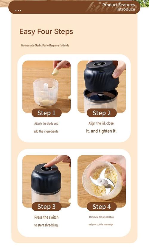 Rechargeable Multifunctional Electric Garlic Chopper
