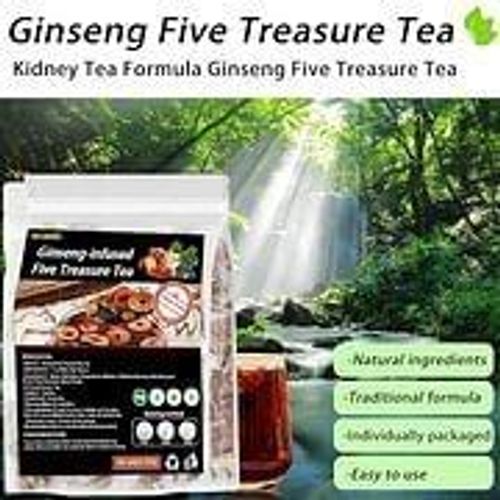 Ginseng Five Treasure Tea, Kidney Tea Formula, Oriental Tonic Tea Essential Health Tea for Staying Up Late