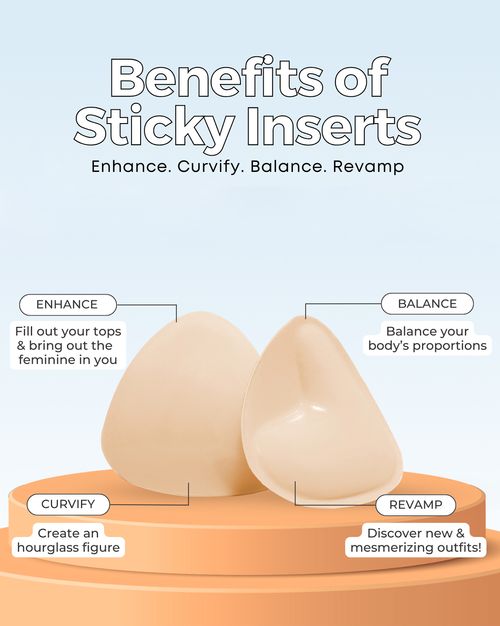 🔥HOT SALE🔥 COD！Double-Sided Adhesive Breast Pads, Thickened Invisible Bra Inserts, Breast Pads to Make Small Breasts Look Larger, Self-Adhesive Triangle Sponge Breast Pads
