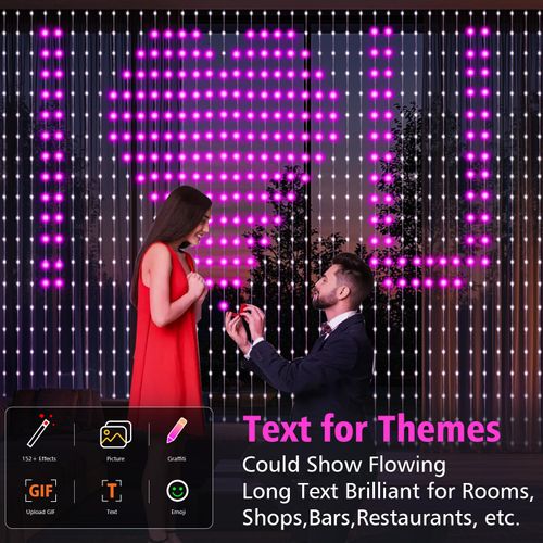🔥HOT SALE🔥 COD！Curtain Lights, Color-Changing Cord Lights, DIY Decorative Lights, App-Controlled, Bluetooth-Enabled, Smart, Programmable, Screen-Controlled Curtain Lights