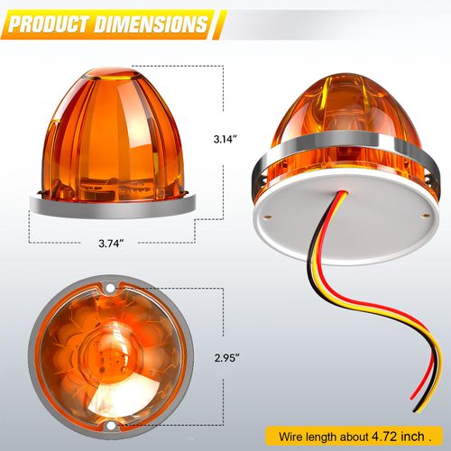 🔥HOT SALE🔥 COD！ Plastic Watermelon-Shaped LED Truck Side Lights (Constant On + Strobe) RGB Truck Parking Lights, Indicator Lights, and Chassis Lights