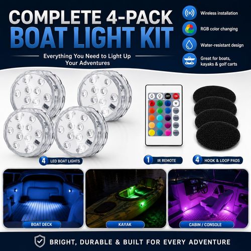 🔥HOT SALE🔥 COD！LED Ultra-Waterproof Clear Lighting for Aquariums and Swimming Pools, Remote-Controlled IP68 Suction Cup Underwater Aquarium Diving Light