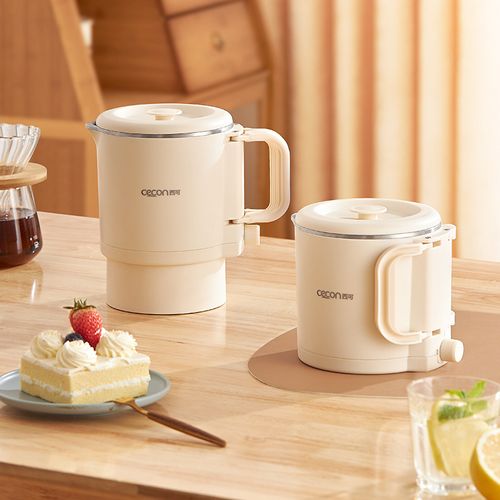 Hot electric cordless travel cup kettle can be used to make tea.