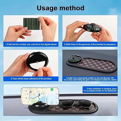 2026 New Multifunctional Car Anti-Slip Mats with Temporary Parking Number