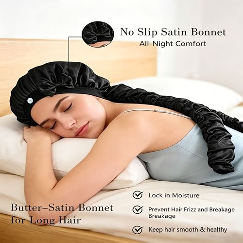 Satin No-Heat Curling Sleeping Cap