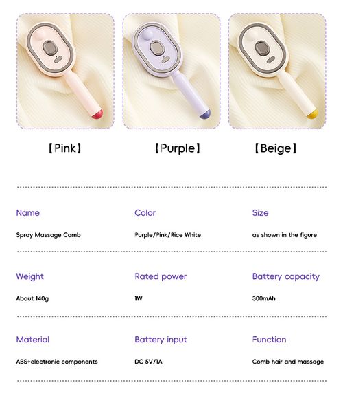 Spray Massage Comb Hair