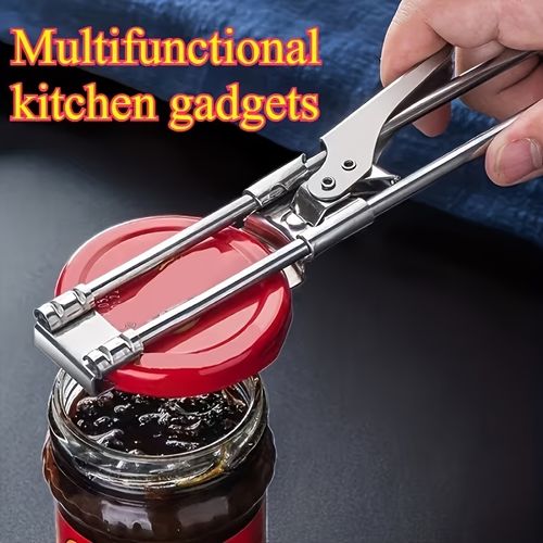 1pc Multifunctional Bottle Can Opener, Adjustable Easy Grip Stainless Steel Manual Opener, No Electricity Needed for Daily Use Party, Perfect Gift for Sports Fans