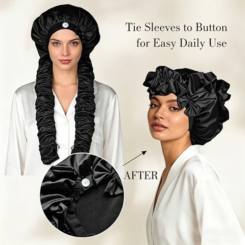 Satin No-Heat Curling Sleeping Cap