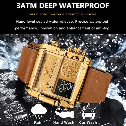 Luxury Men's Watch Rectangular Waterproof Luminous