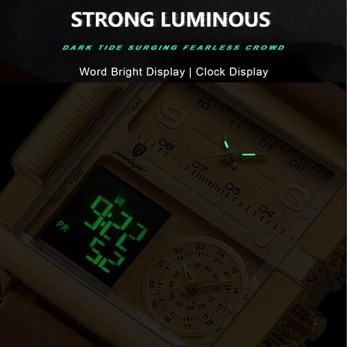 Luxury Men's Watch Rectangular Waterproof Luminous