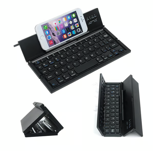 Wireless Tri-System Bluetooth Foldable Keyboard for Phones and Tablets