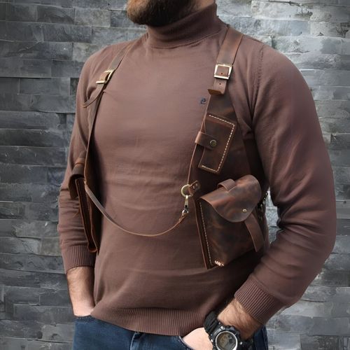 Double Pocket Vest Belt Wallet Belt Buckle Cover