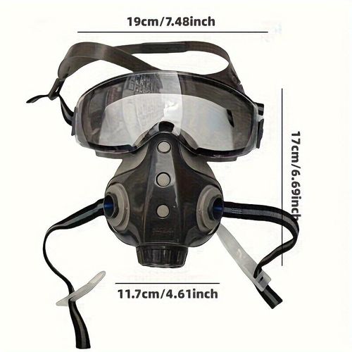 Gas Mask with Safety Goggles Safety Goggle Chemical Respirator Set Double Filters