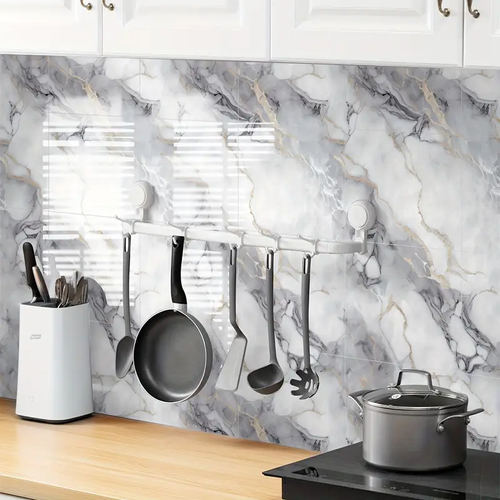 Flower Tile Stickers, Home Renovation Bathroom Kitchen Cabinet Decoration Transformation Self-Adhesive Wall Stickers-10pc