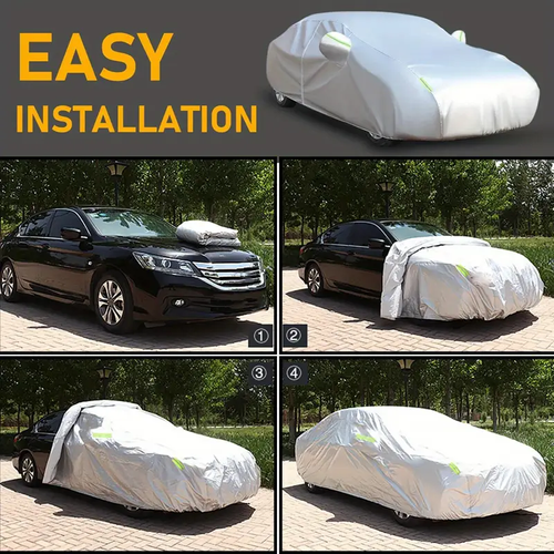 Car Cover All Weather, Outdoor Car Cover Sun UV Snow Wind Protection, Breathable Full Exterior Covers Universal Sedans Up to 185