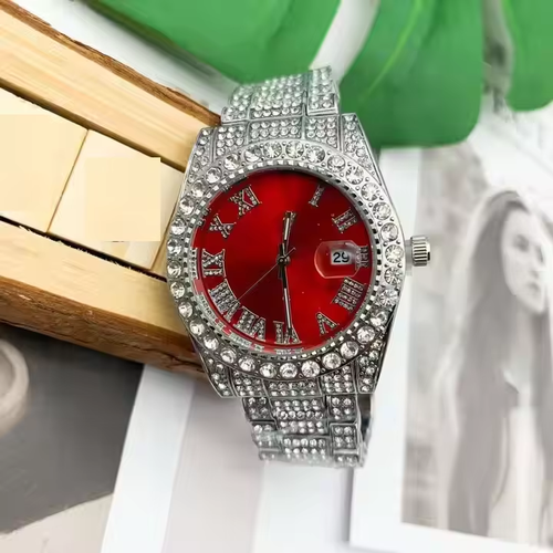 Bestselling Moissanite Starry Sky Watch – Luxury Design with Red Dial