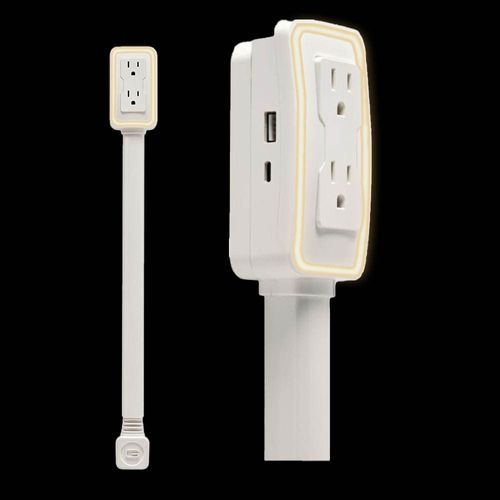 Hot Outlet Power Extender 2 tomadas AC e 2 portas de carregamento USB estendidas 22 giratório pode ser usado atrás do sofá