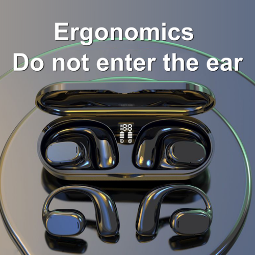 Bluetooth wireless headset large battery digital display call bone conduction