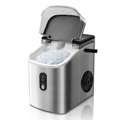 Máquina de gelo em cubo Máquina de gelo em seixo autolimpante Máquina de gelo em aço inoxidável Bancada portátil