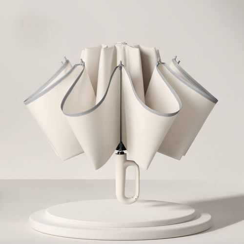 Guarda-chuva empresarial de luxo em nylon 3 dobras automático à prova de vento durável