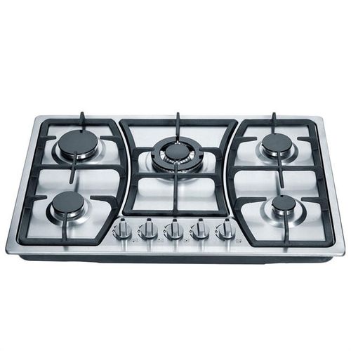 Fogão a gás de cozinha OEM,ODM de 5 bocas, fogão de painel em aço inoxidável