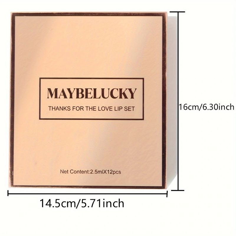 Conjunto de 12 Batons com Brilho, Não Mancha o Copo, Hidratante e Novo