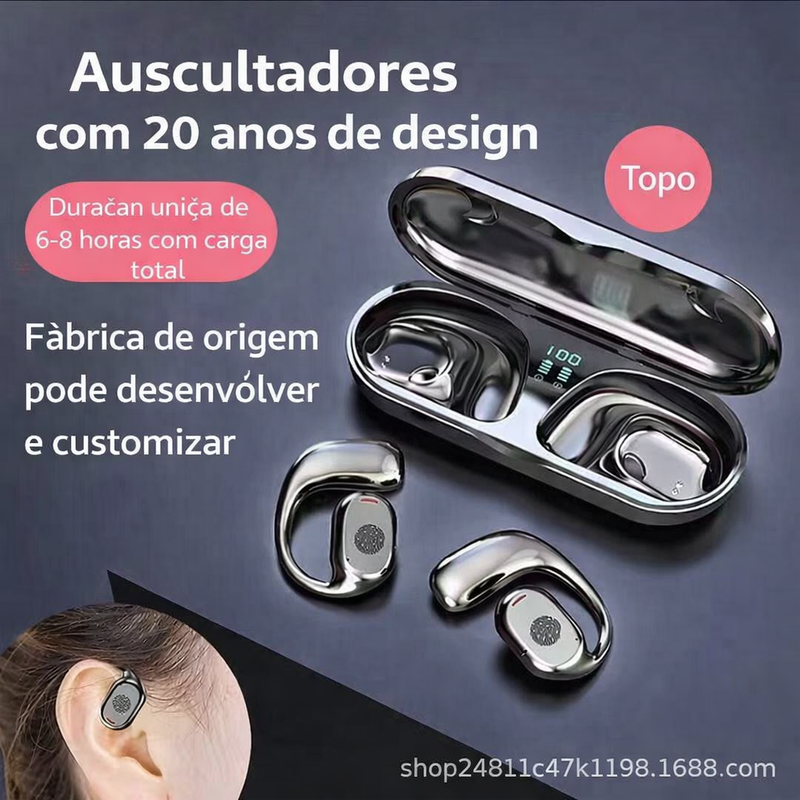 Fones de Ouvido Sem Fio Bluetooth 5.3 | Áudio HiFi | Cancelamento de Ruído CVC | 48 Horas de Bateria | Carregamento Rápido Type-C | Design Resistente ao Suor