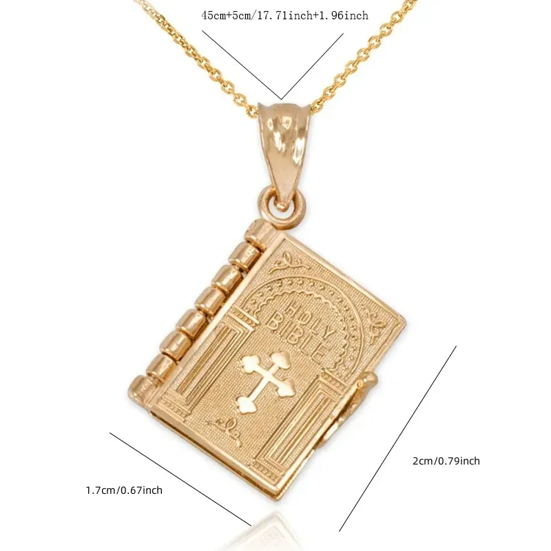 Openable Bible Cross Necklace