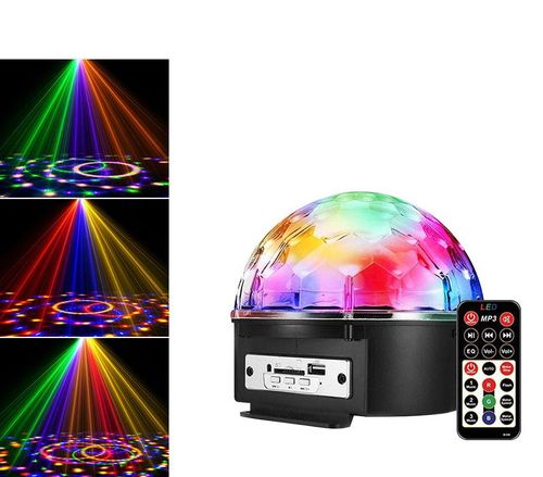 Remote control bluetooth mp3 music large crystal magic ball 9 color atmosphere stage disco light KTV seven Colorful rotary voice control