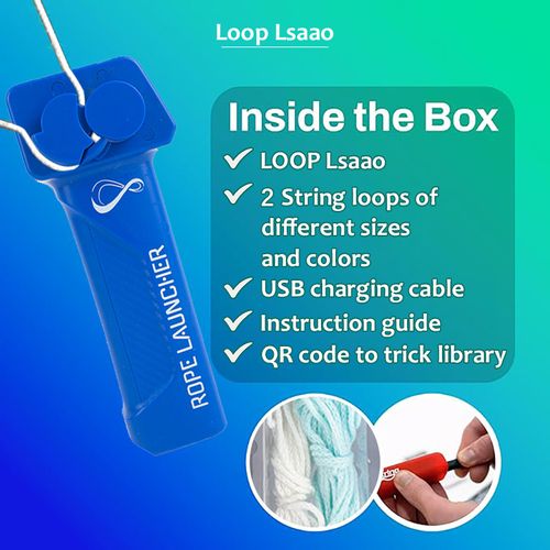 String Lasso Rope Launcher Glow in The Dark Loop Rope String Shooter Fidget Toy for Adults Party Gift (Blue)