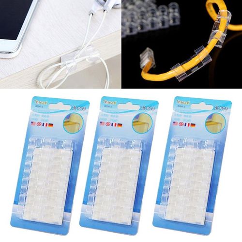 60PCS Cable Organizer Clips Wire Manager Cord Holder