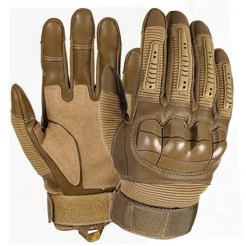 Indestructible Protective Tactical Full-finger Gloves-brown