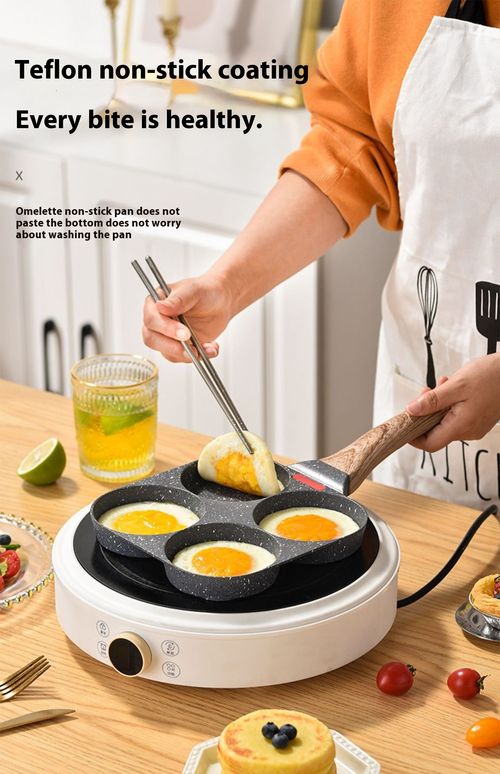 Frying pan household mini four-hole cross-border new medical stone omelette artifact breakfast omelette pot chicken Egg Burger Skillet