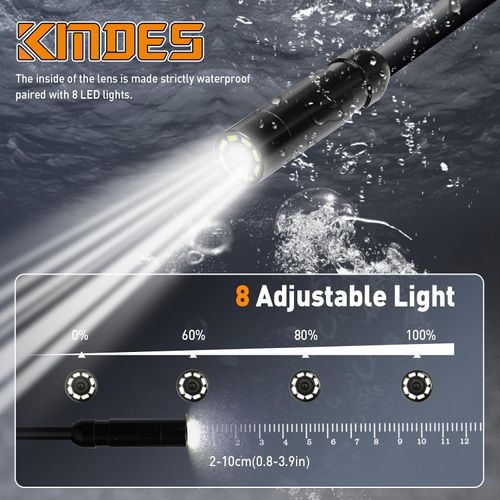 Endoscope Camera with Light, Borescope Camera with Screen, 1080P HD Snake Camera with 8 LED Lights, IPX7 Waterproof Handheld Endoscope, 5M Semi-Rigid Bore Scope Gadgets(4.3-inch IPS)