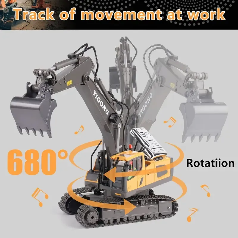 Children's large alloy remote control excavator 11 channel crawler excavator boy engineering remote car control toys
