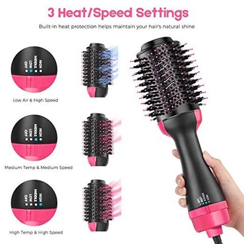 2 In 1 Multifunction Hair Dryer Straightener Curler Blow Hot Brush Electric Comb Stretcher