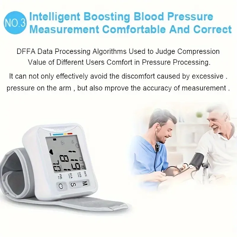 TAIKON W01 Digital Blood Pressure Monitor with Pulse Rate Detection - Easy-to-Use Wrist Cuff