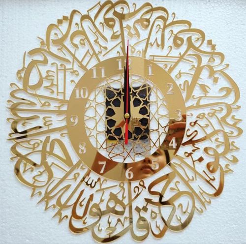 Lace round creative pattern three-dimensional wall clock, home decoration clock living room