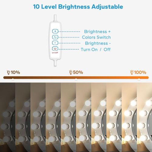 Vanity LED Mirror Lights Kit 10 Bulbs USB Dimmable Lights