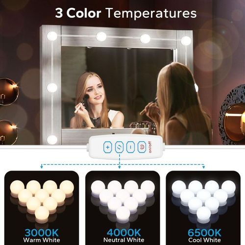 Vanity LED Mirror Lights Kit 10 Bulbs USB Dimmable Lights