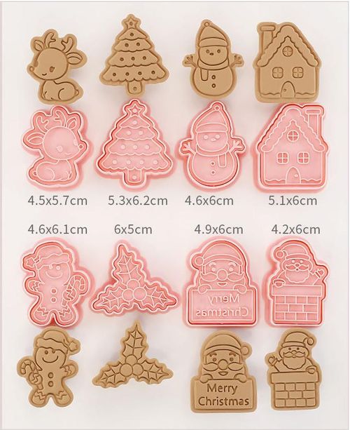 8 PIECE SET – CHRISTMAS COOKIE MOULDS