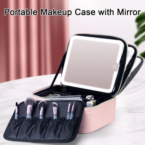 Makeup Bag with lighted Mirror