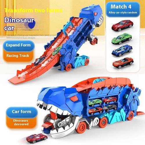 Hot Tyrannosaurus Rex Hauler Dinosaur Wheels Devouring Car T-Rex Transformed Track Slide Car Children's Toy