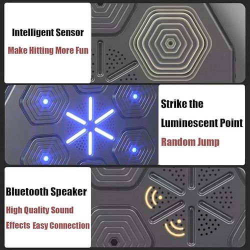 Wall Mounted Boxing Machine with LED Light and Bluetooth Music Electric Boxing Machine,Improve Hand-Eye Coordination and Relieve Stress,for Home Exercises,BoxingMachine
