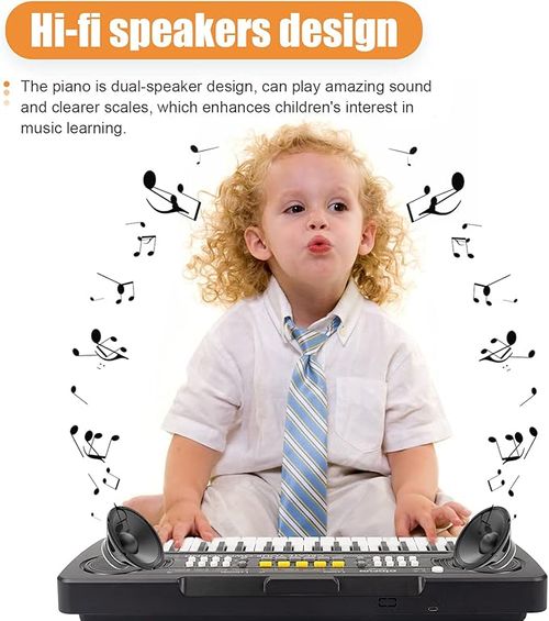 Kids Keyboard Piano, 37 Key Portable Electronic Piano for Kids, Digital Music Piano Keyboard Educational Toys for 3 4 5 6 7 8 Year Old Girls Boys (Black)