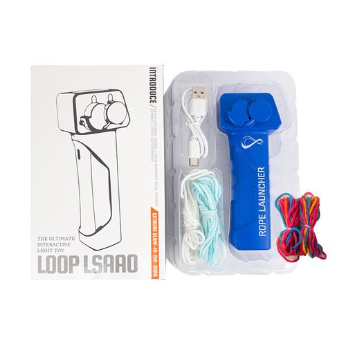 String Lasso Rope Launcher Glow in The Dark Loop Rope String Shooter Fidget Toy for Adults Party Gift (Blue)